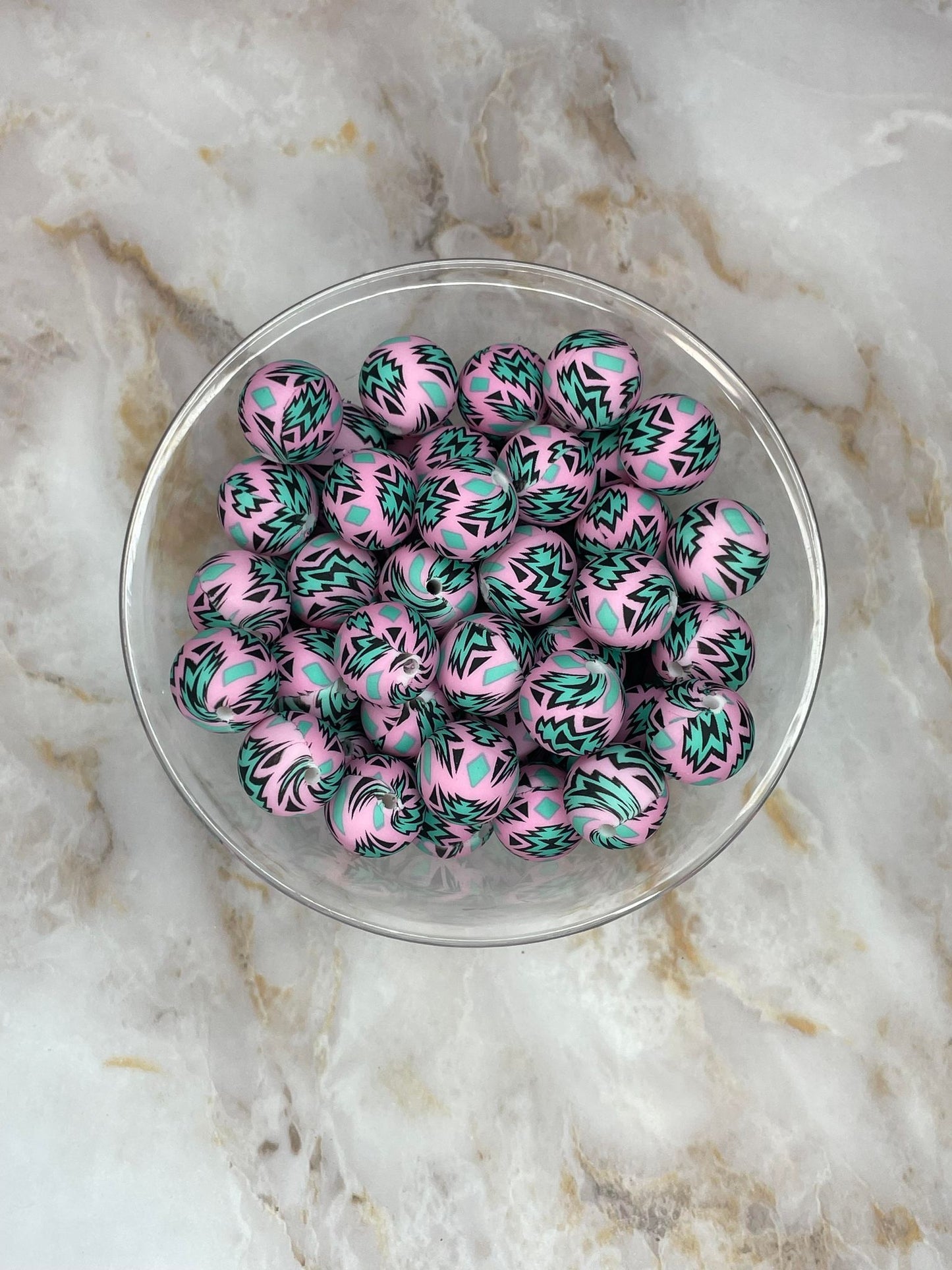 P470 TURQUOISE AZTEC 15MM PRINT (10ct)
