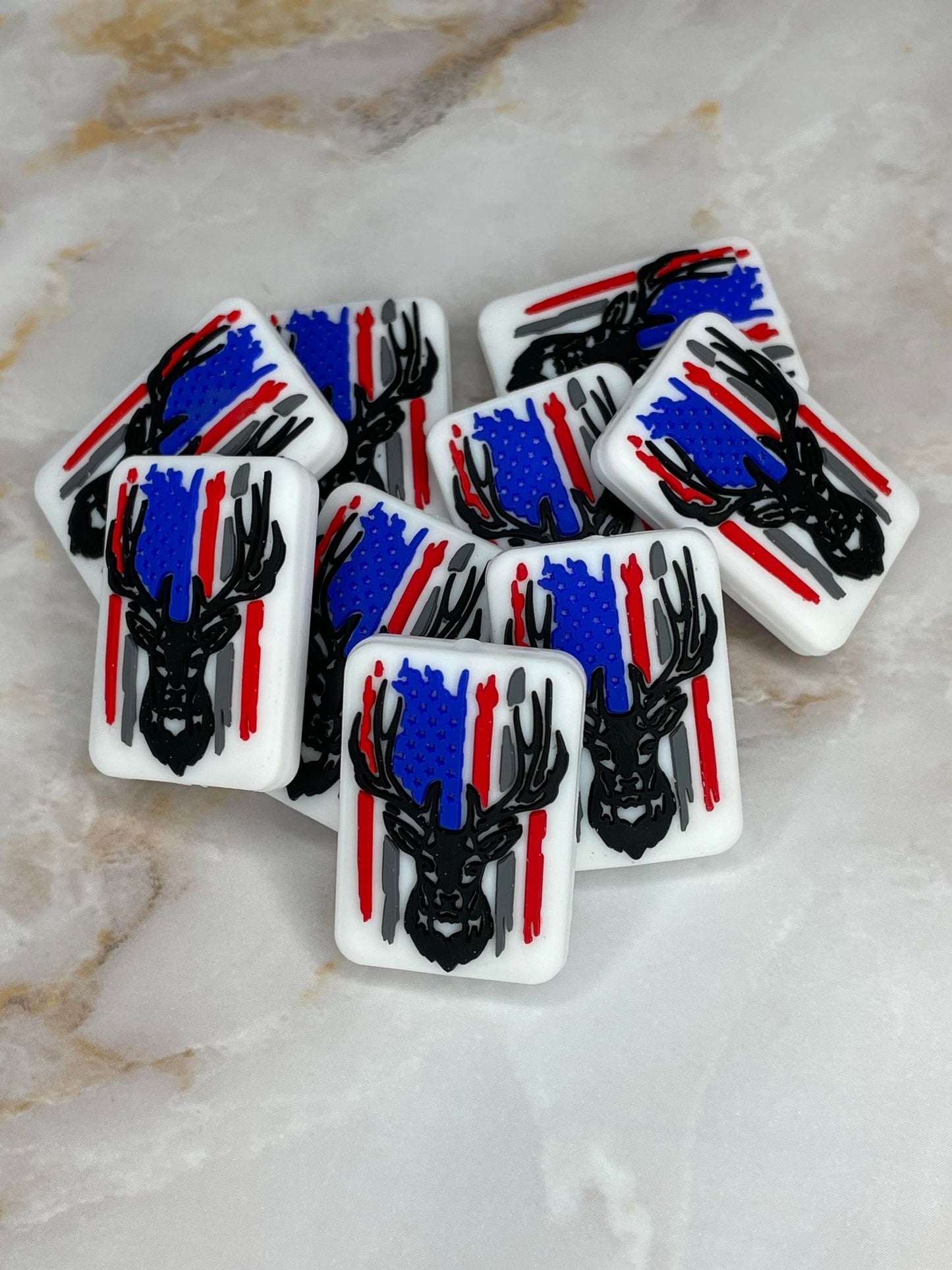 AMERICA DEER FLAG SILICONE FOCAL D414 (1ct)
