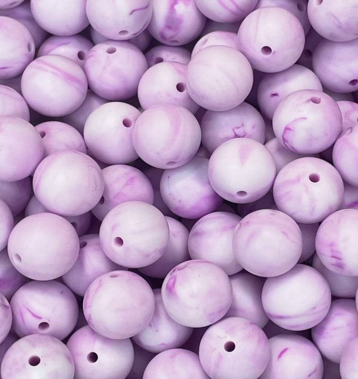 #235 LILAC MARBLE 15MM SOLID (10ct)
