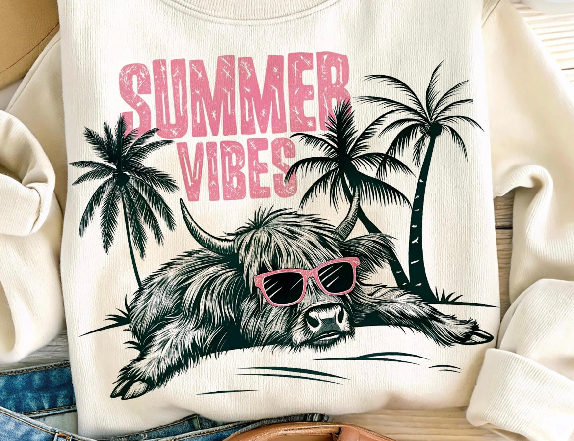 Summer Vibes Cow DTF