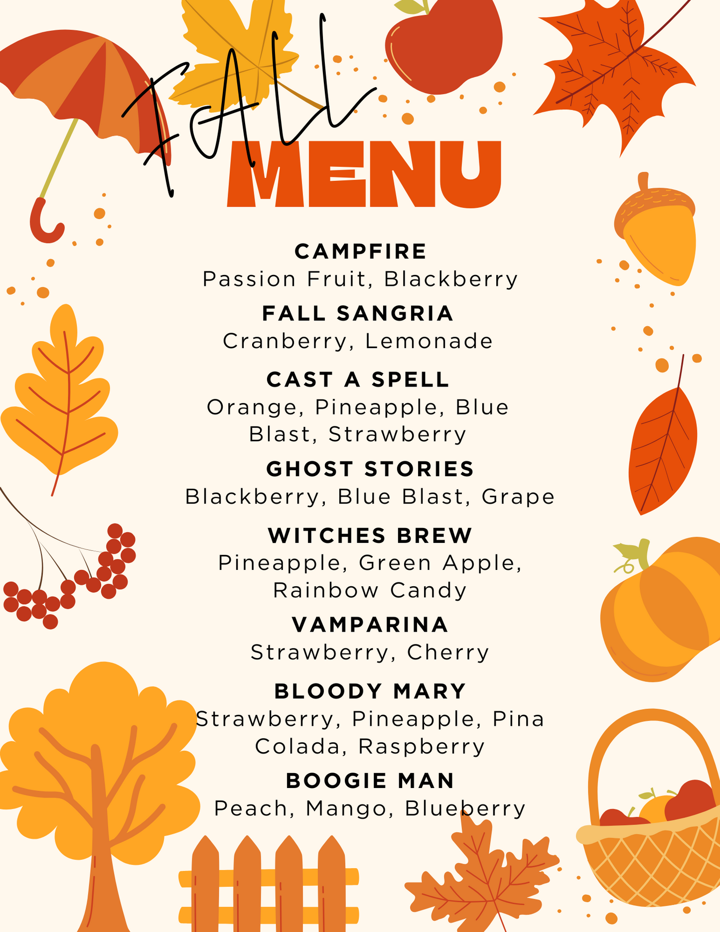Loaded Tea - Fall Menu