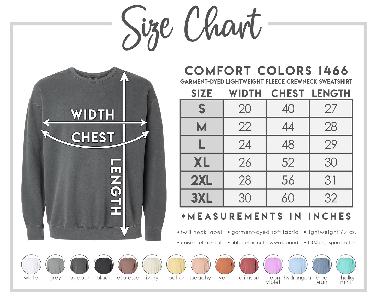 Comfort Colors Unisex Crewneck Sweatshirt (S-XL)