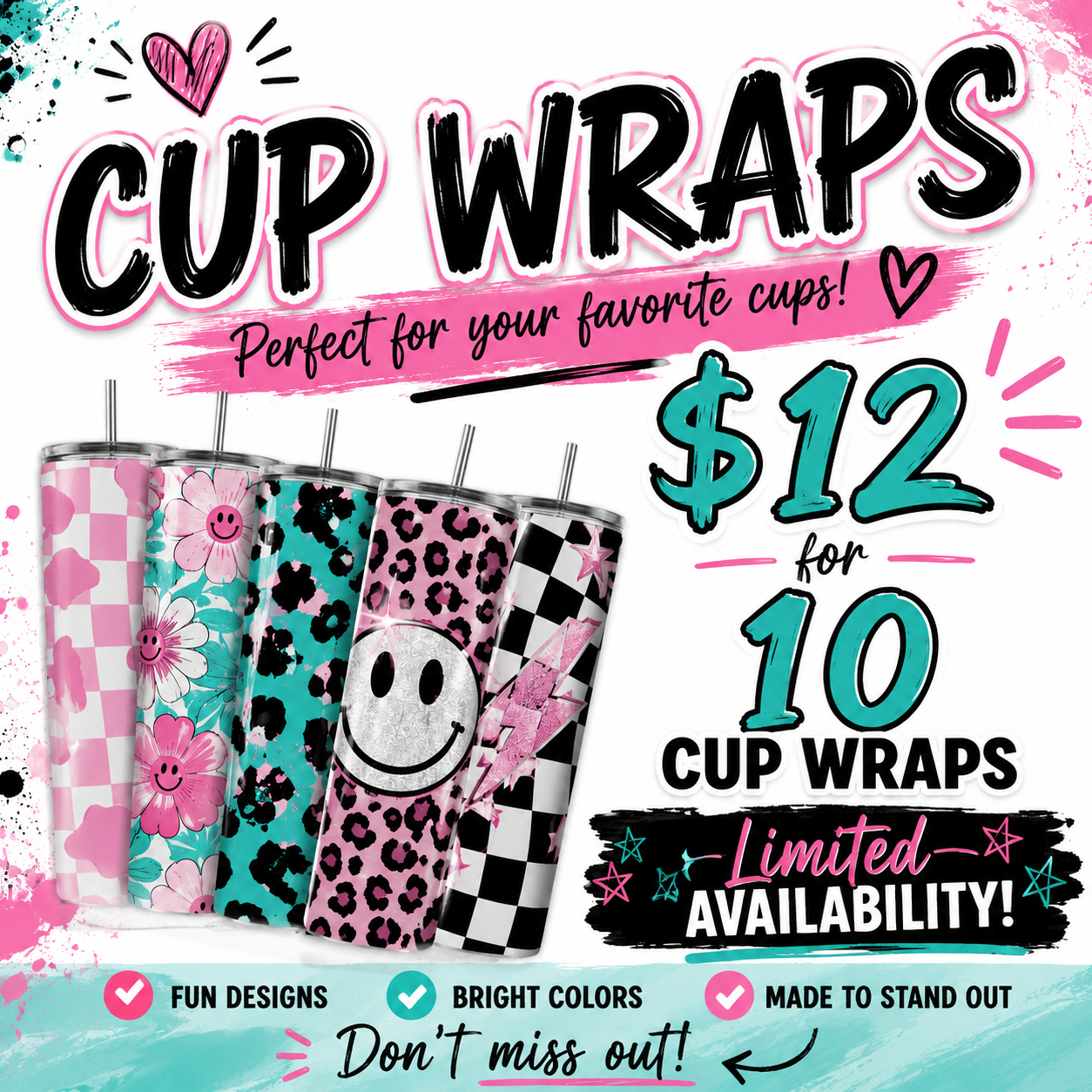 $12 for 10 cup wraps