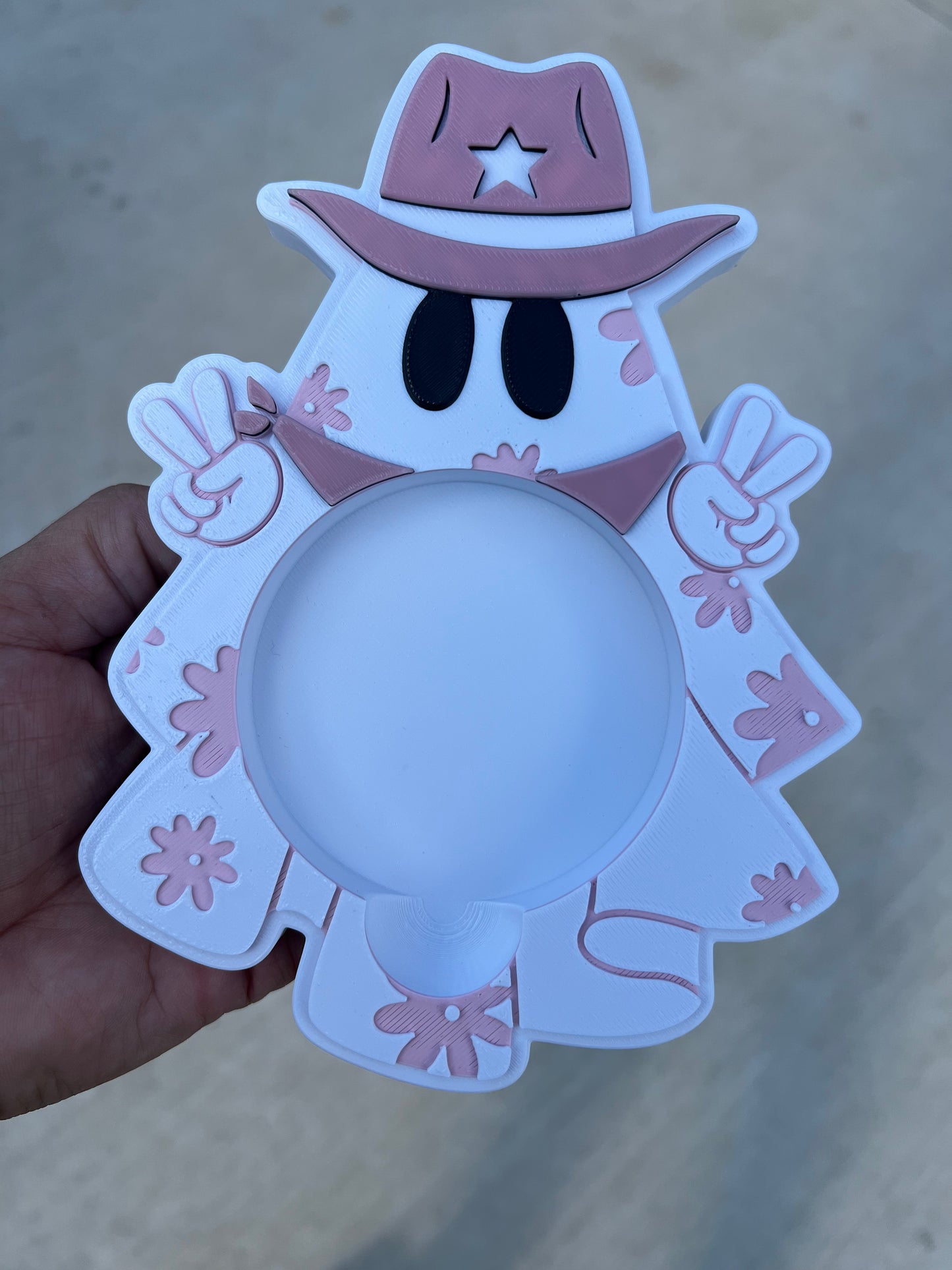 3D Ghost Cowgirl Post It Holder