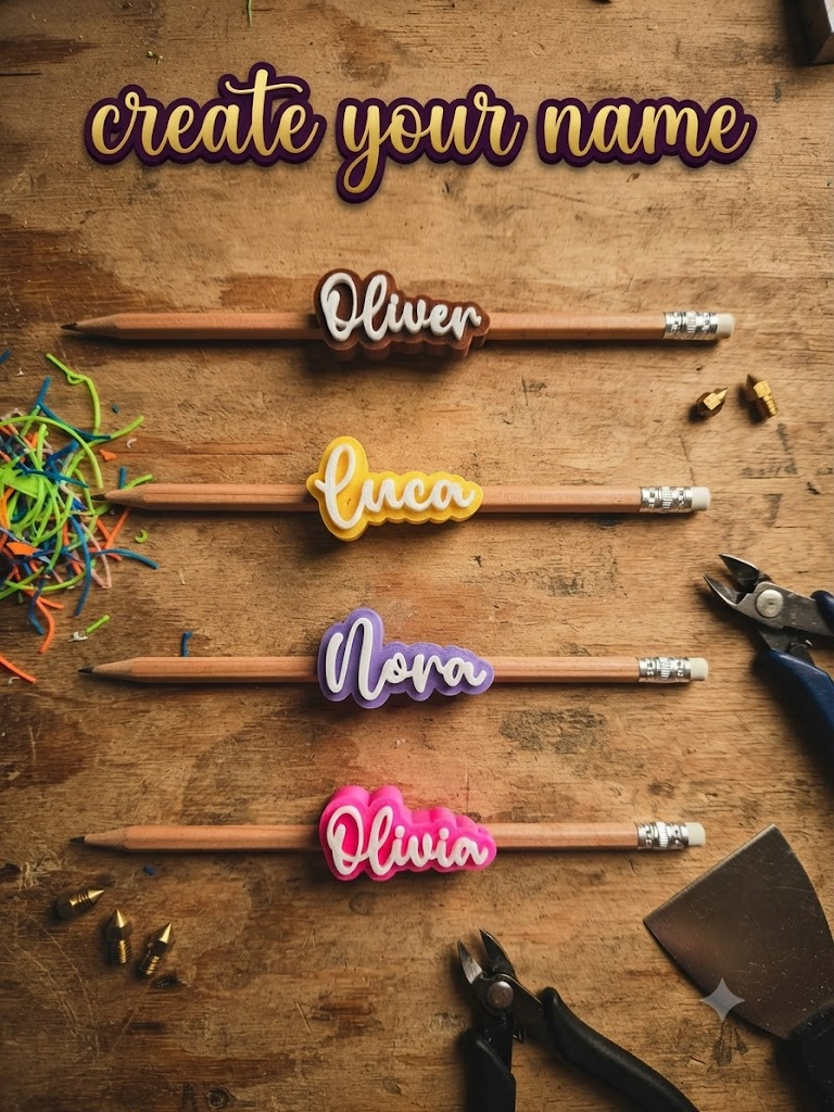 Customizable Name Pencil Charm
