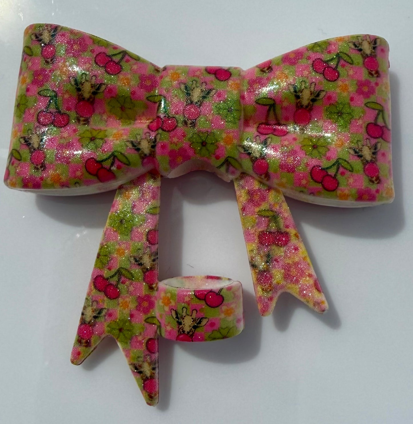Neon Giraffe Silicone Bow