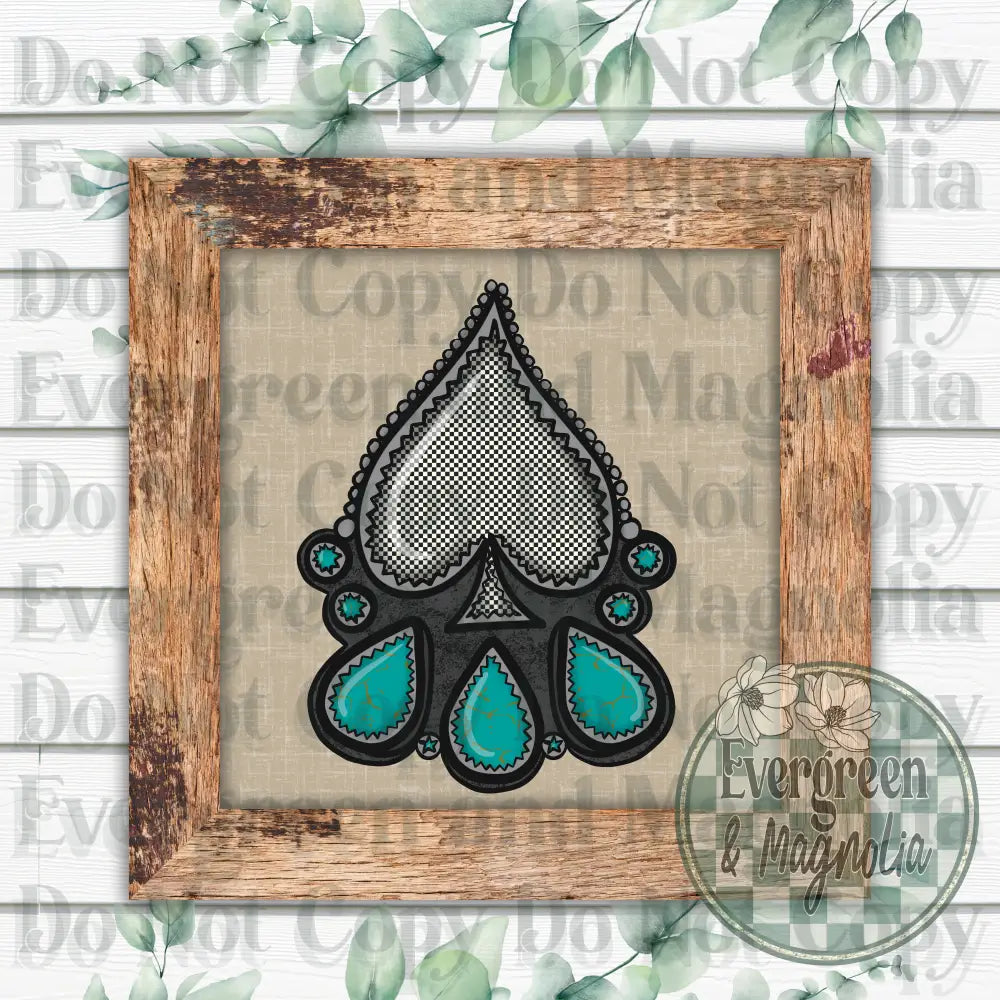 Checkered Spade Turquoise