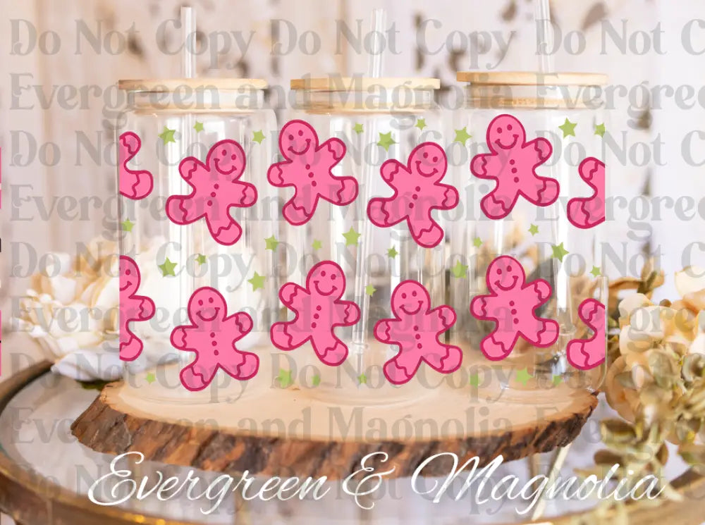 hot pink gingerbread man