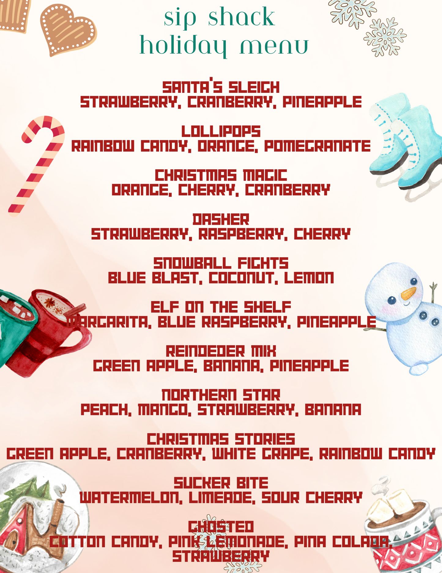 Loaded Tea Winter Menu