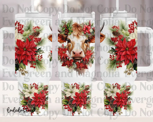 Christmas Cow Floral