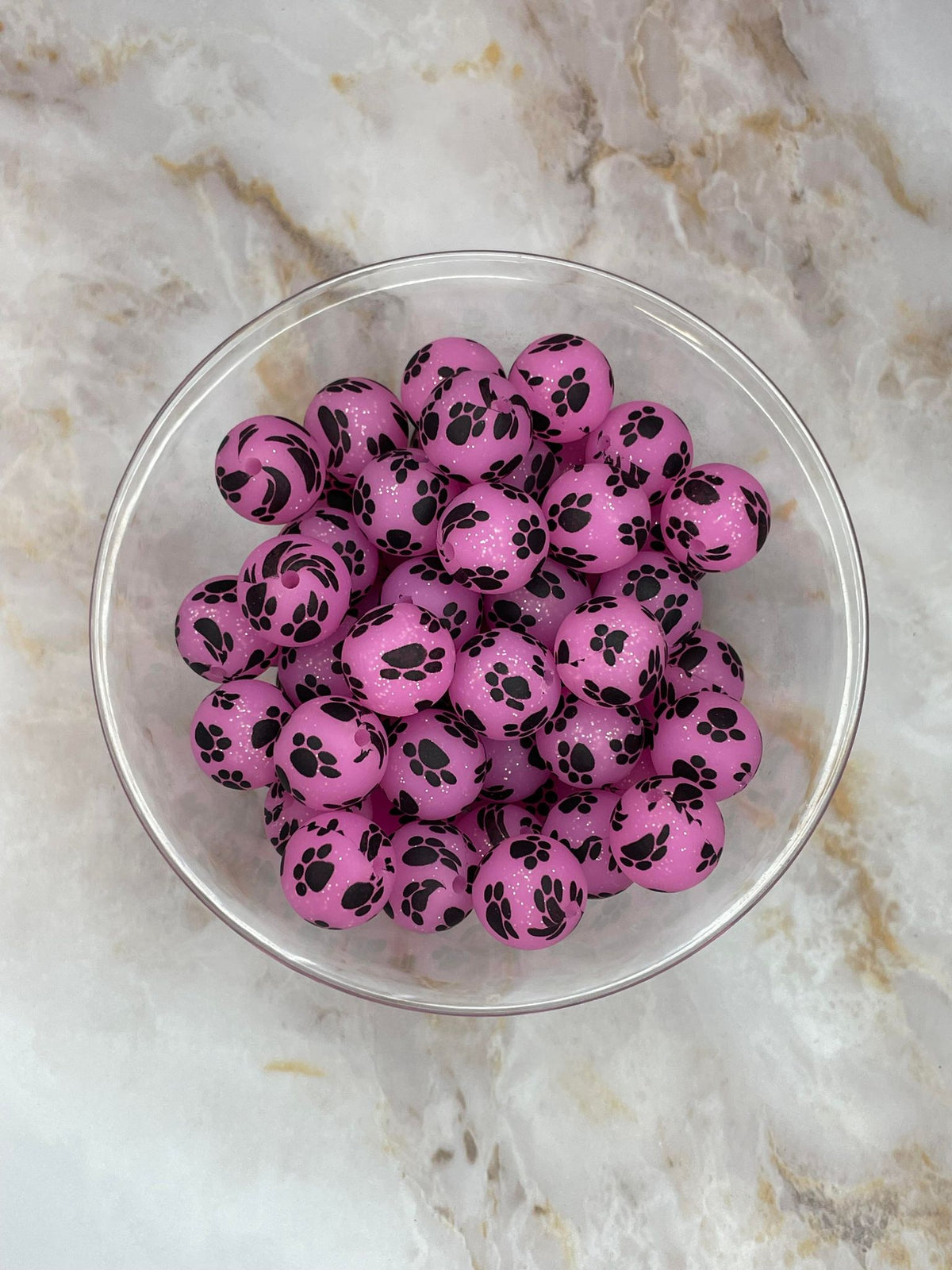 P16 PINK GLITTER PAW 15MM PRINT (10ct)