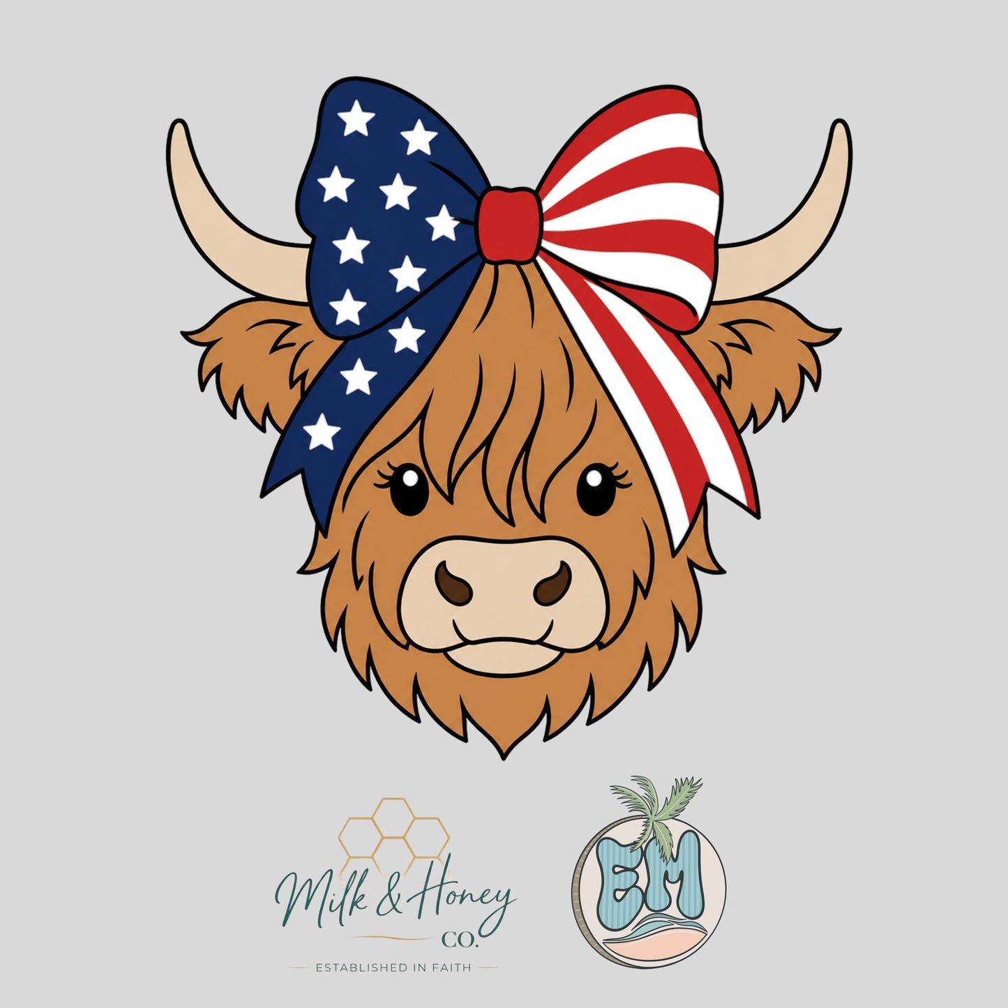 4th of July Highland Cow
