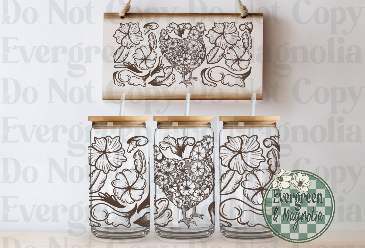 Tooled Leather Hen