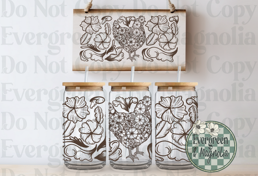 Tooled Leather Hen