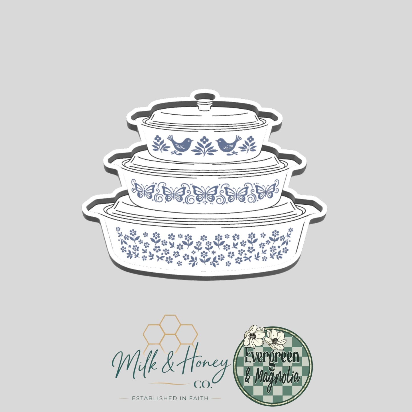 3 Tier Pyrex Dishes