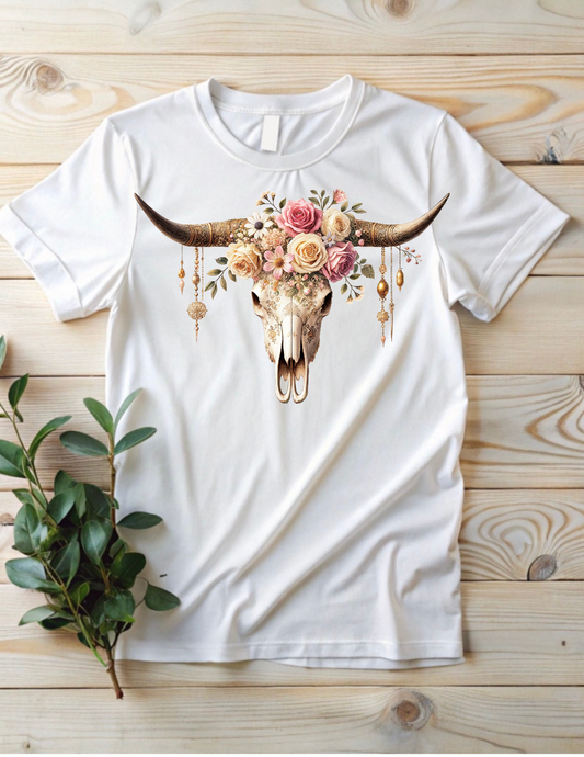 Floral Bull Skull