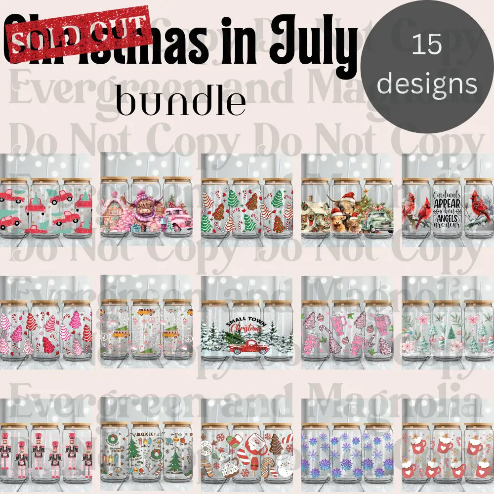 Christmas in July 16oz UvDTF Wrap Bundle