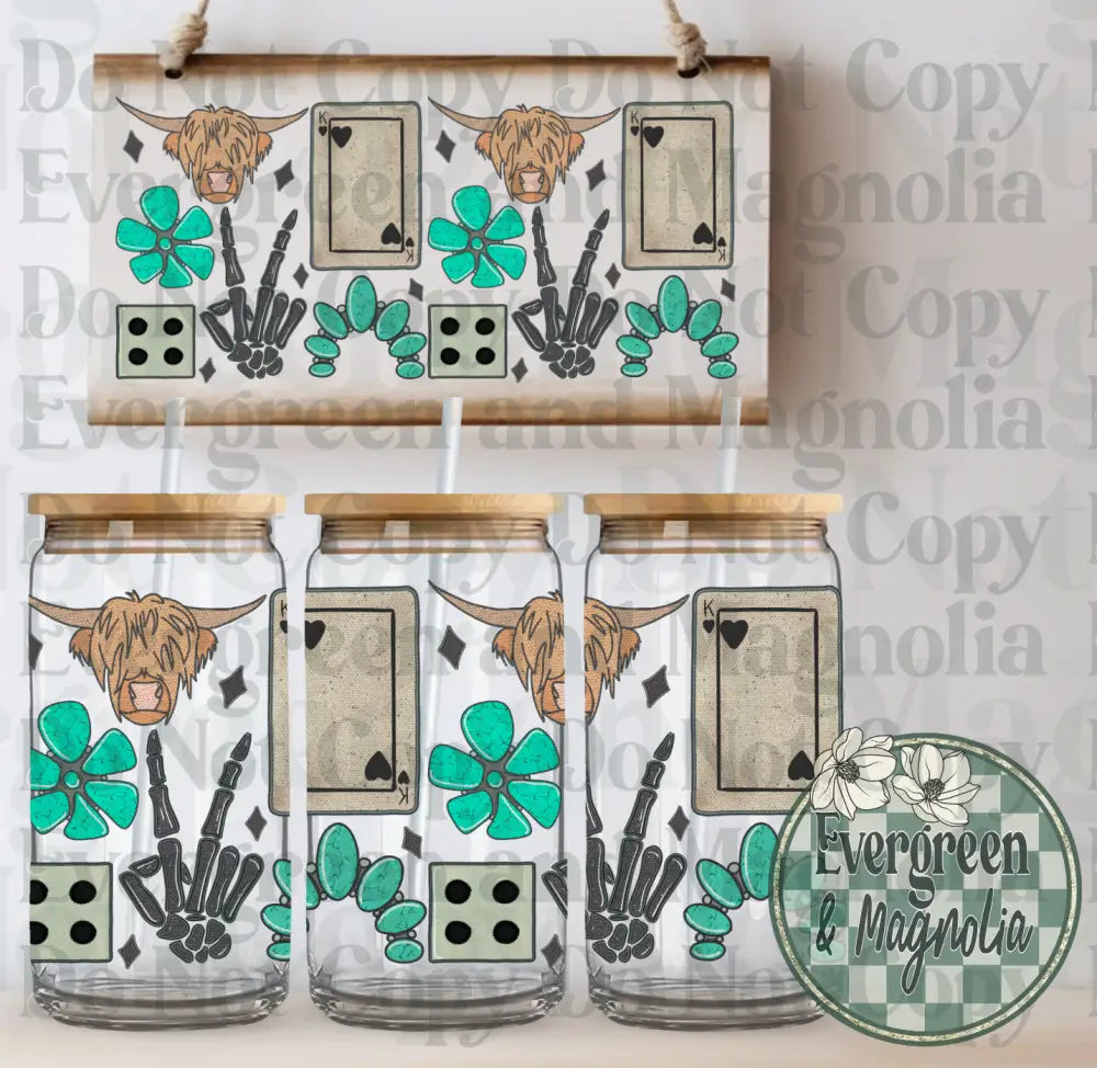 Faux Embroidered Highland Collage Wrap