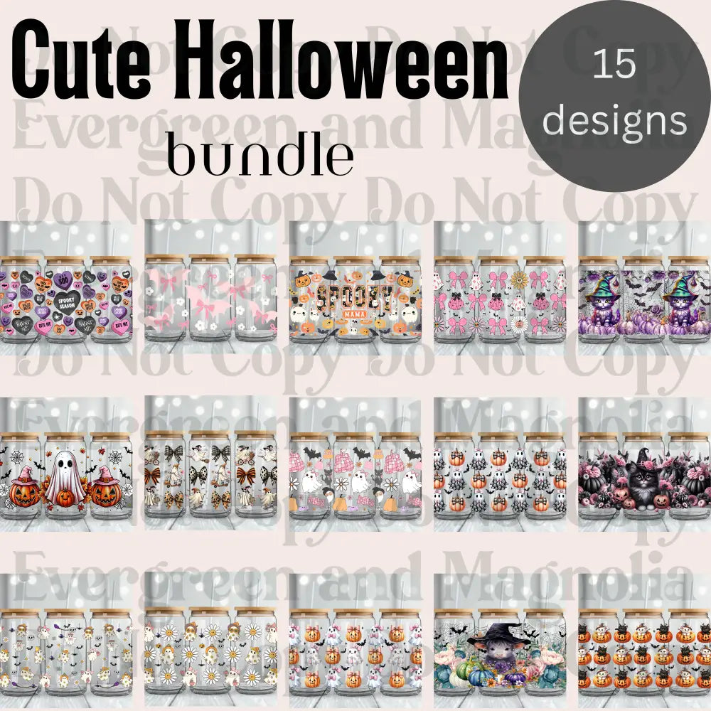 Cute Halloween 16oz UvDTF Wrap Bundle