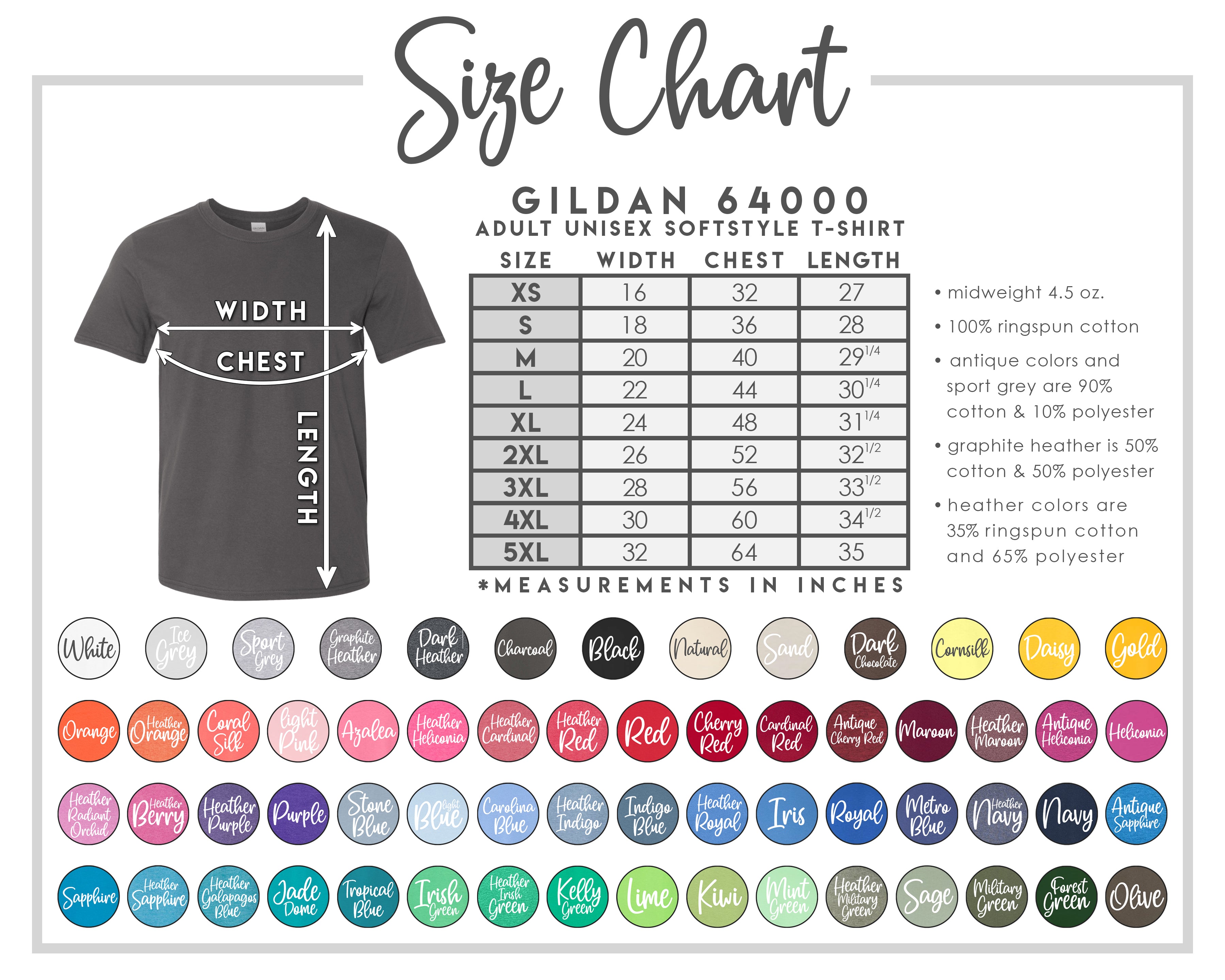 Gildan G640 Adult Softstyle 4.5 oz T-Shirt (S-XL) – Milk & Honey Co.