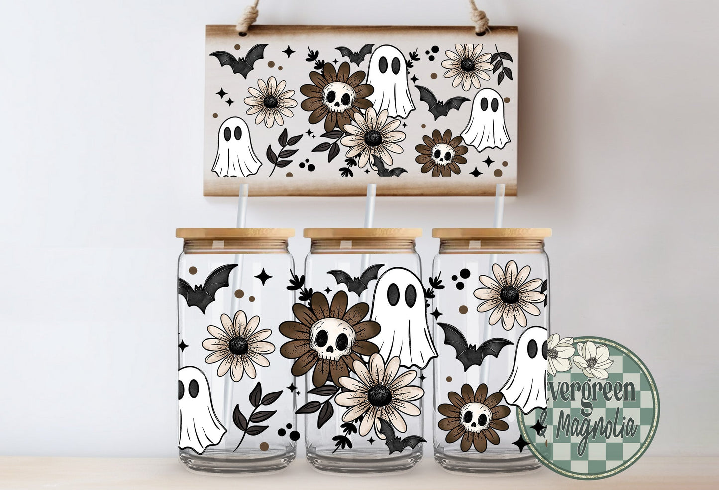 Ghost Skull Florals