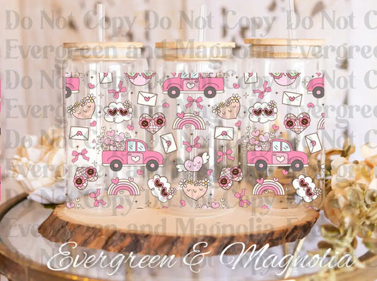 Groovy pink truck valentine