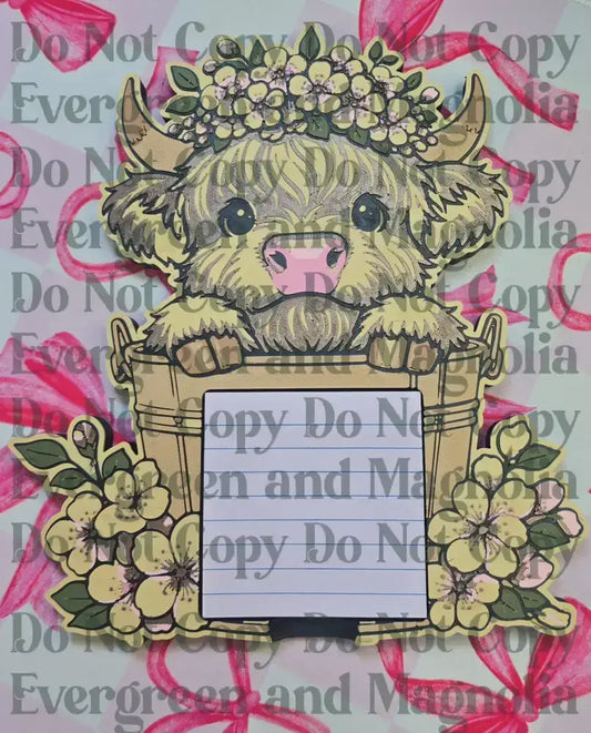 Highland Cow Post-it Holder