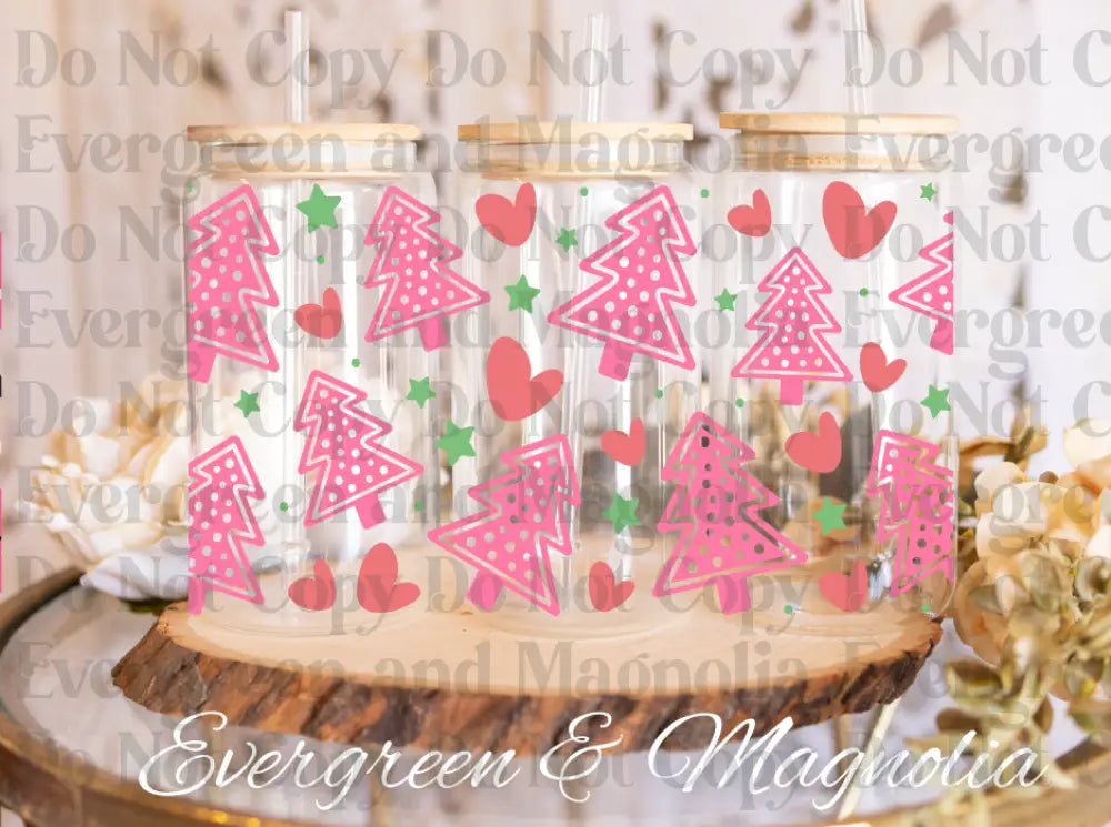 How pink Christmas trees & Hearts