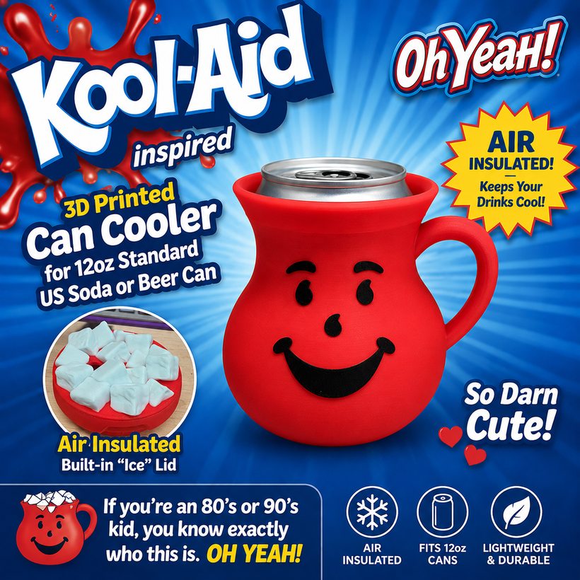 12oz Koolaid Can Koozie - 3D