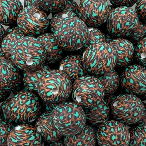 P507 TEAL BROWN LEOPARD 15MM PRINT (10ct)