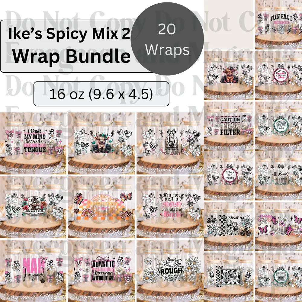 Ike's Spicy Wrap bundle 2 (16oz wraps 9.6 x 4.5)