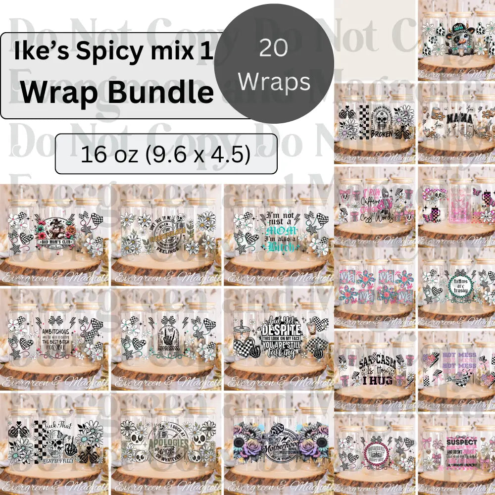 Ikes spicy Wrap bundle 1 (16oz wraps 9.6 x 4.5)