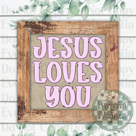 Jesus loves you (purple)