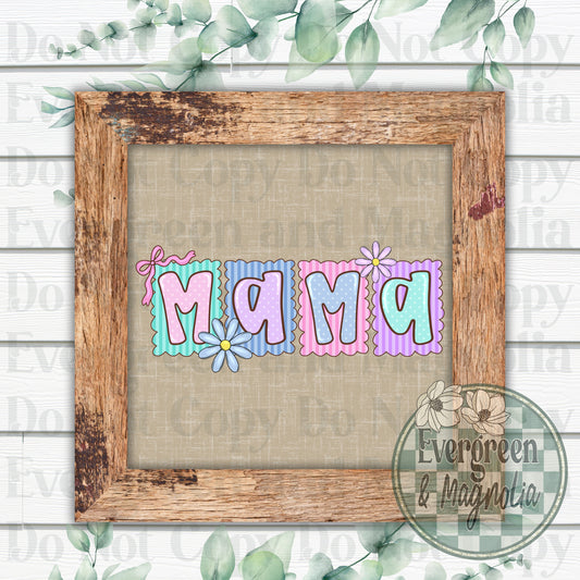 Mama preppy colorful