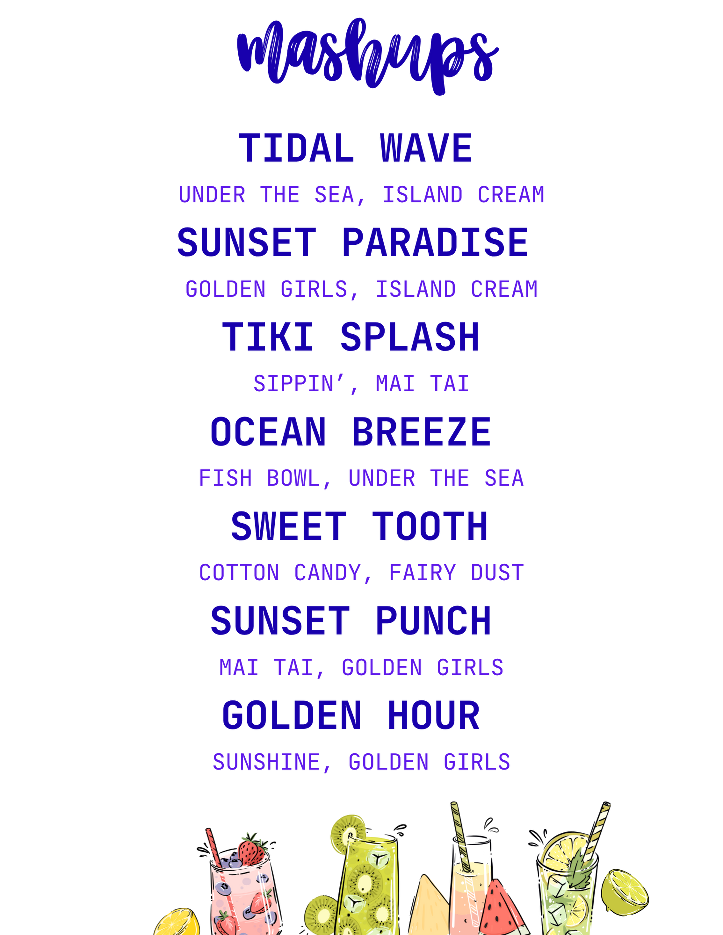 4/17 Loaded Tea Mashup Menu