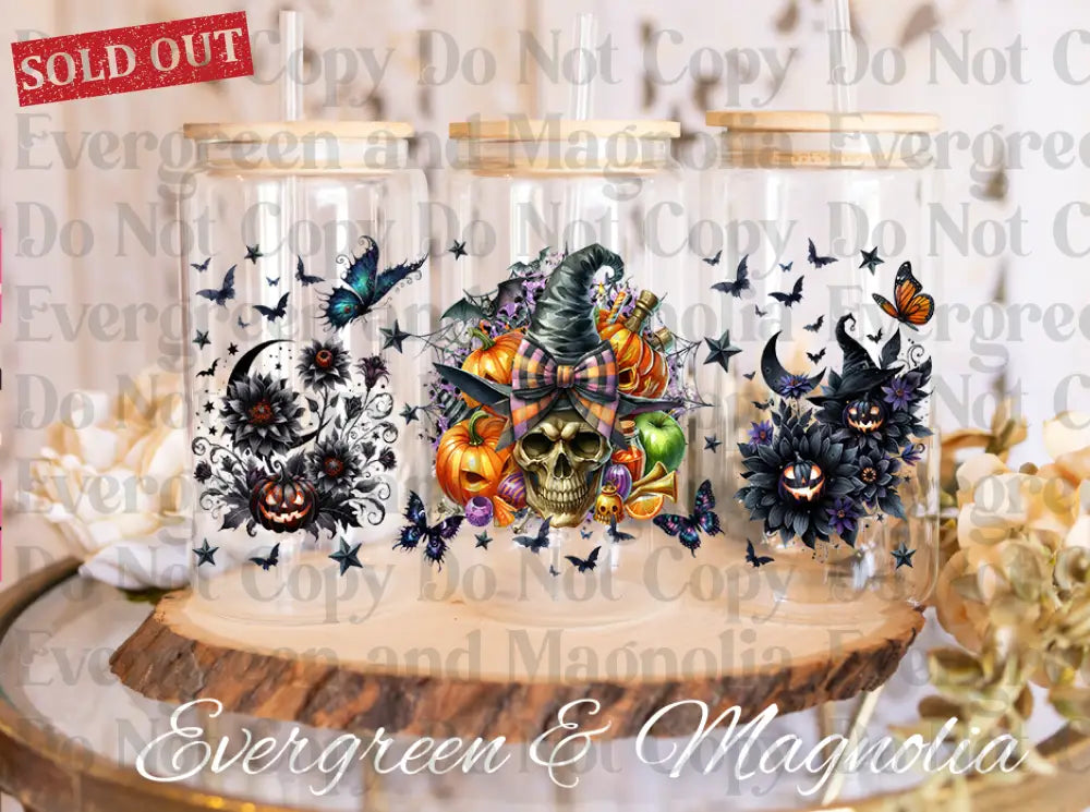Poison, Witches, & Skulls Oh My! 16oz UvDTF Wrap Bundle