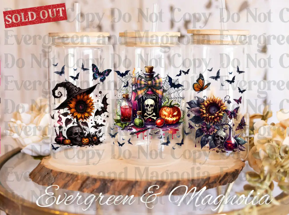 Poison, Witches, & Skulls Oh My! 16oz UvDTF Wrap Bundle
