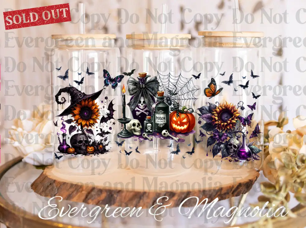 Poison, Witches, & Skulls Oh My! 16oz UvDTF Wrap Bundle