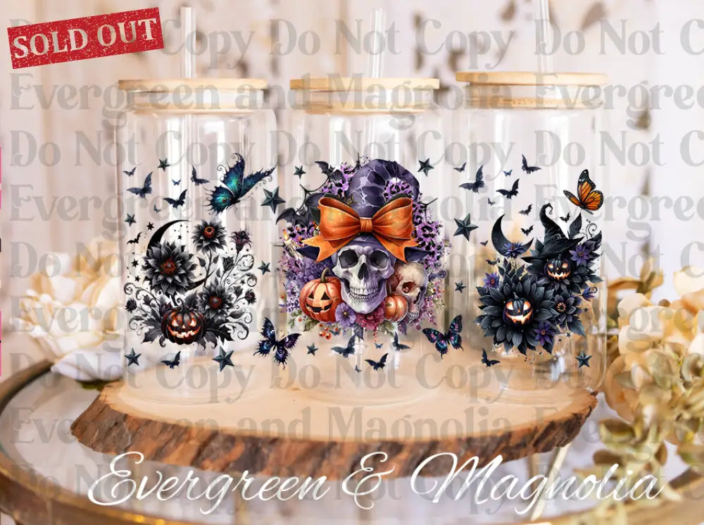 Poison, Witches, & Skulls Oh My! 16oz UvDTF Wrap Bundle