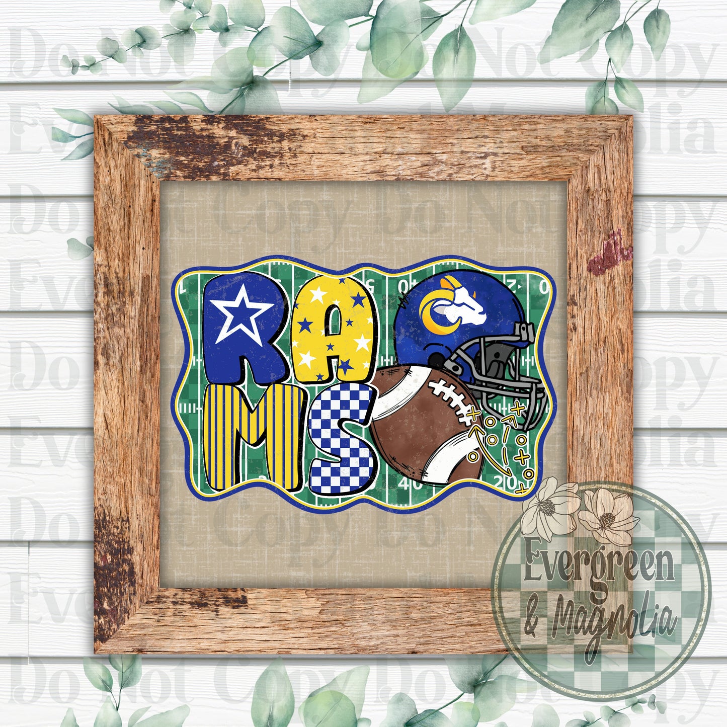Rams football (distressed)
