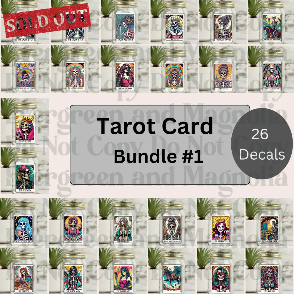 Skelly Tarot Card Bundles 4" Decals