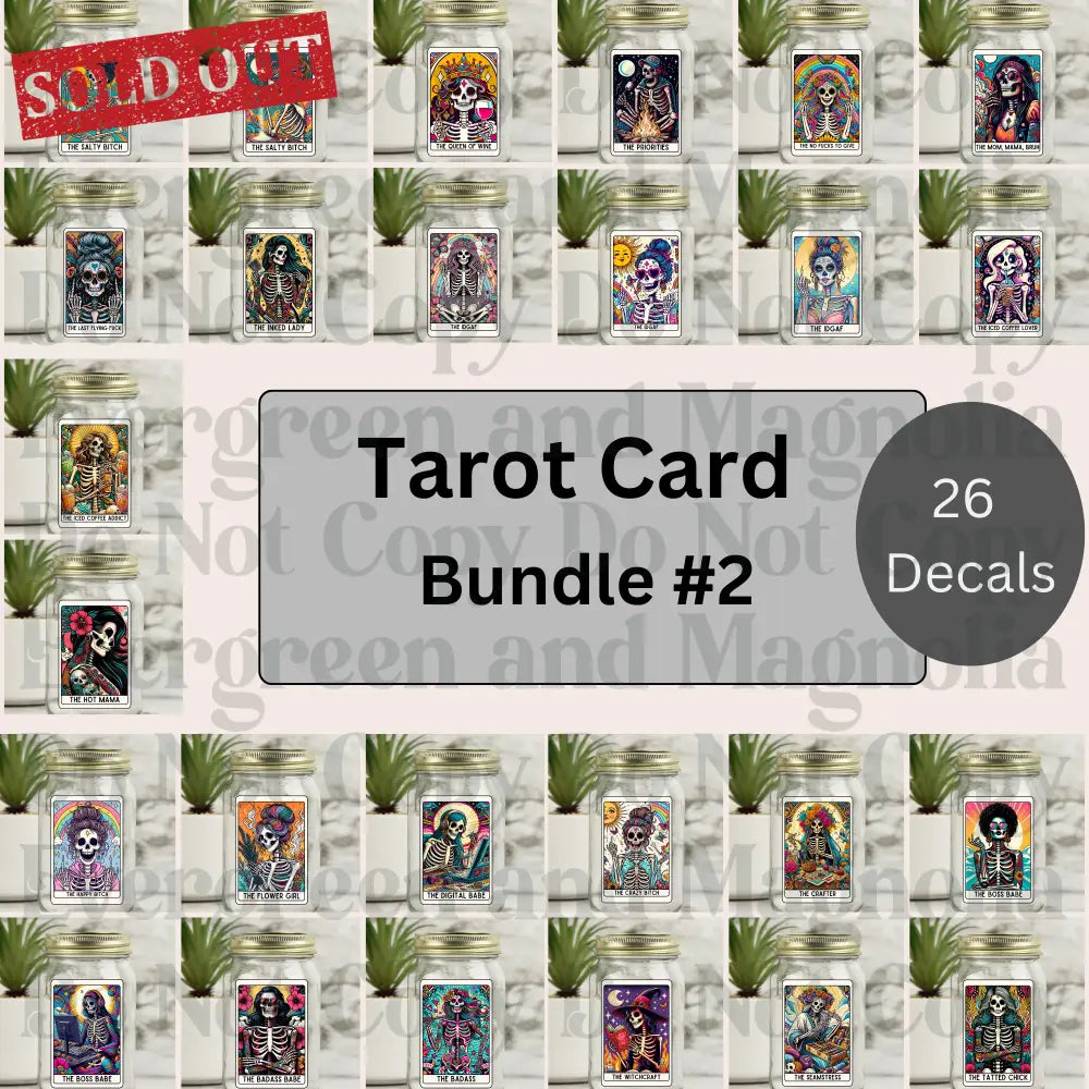 Skelly Tarot Card Bundles 4" Decals