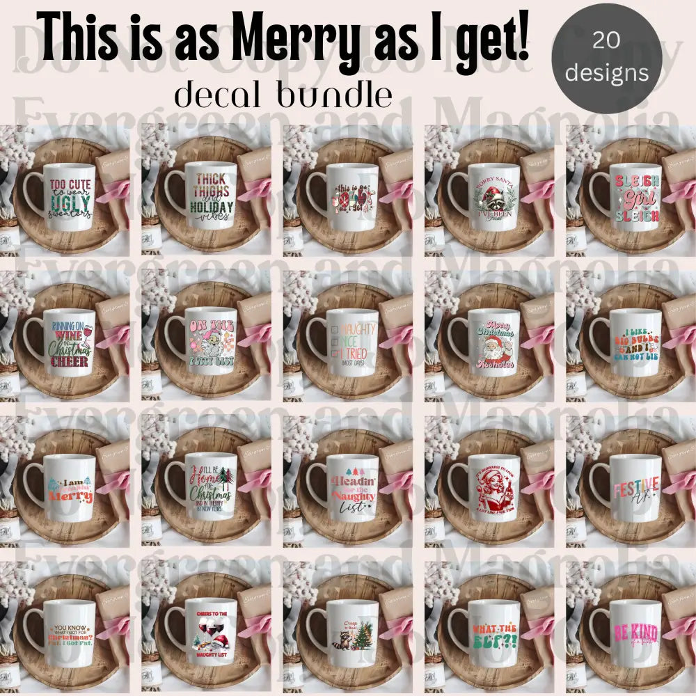 This is as Merry as I get!  UVDTF Decal Bundle