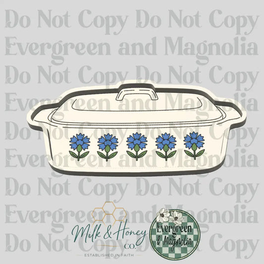 Vintage Blue Flower Pyrex 3D Collection