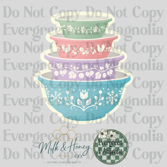 Floral Pastel Pyrex 3D Collection