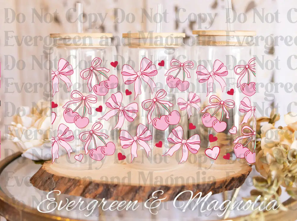 VAlentine bows-cherries-hearts