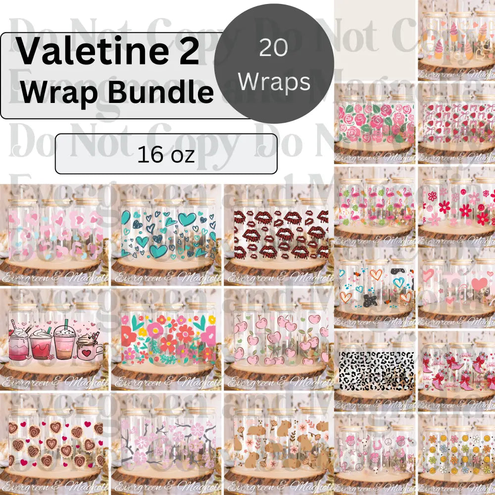 Valentine 2 16oz wraps *All 20 wraps included