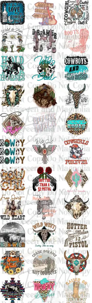 Western Wednesday 1 gang sheet