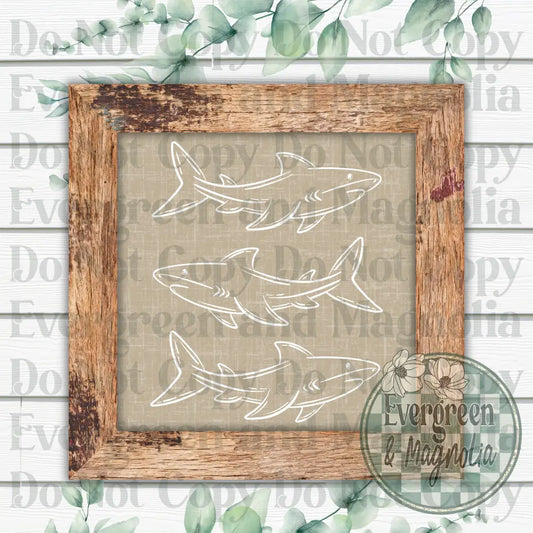 White single color sharks