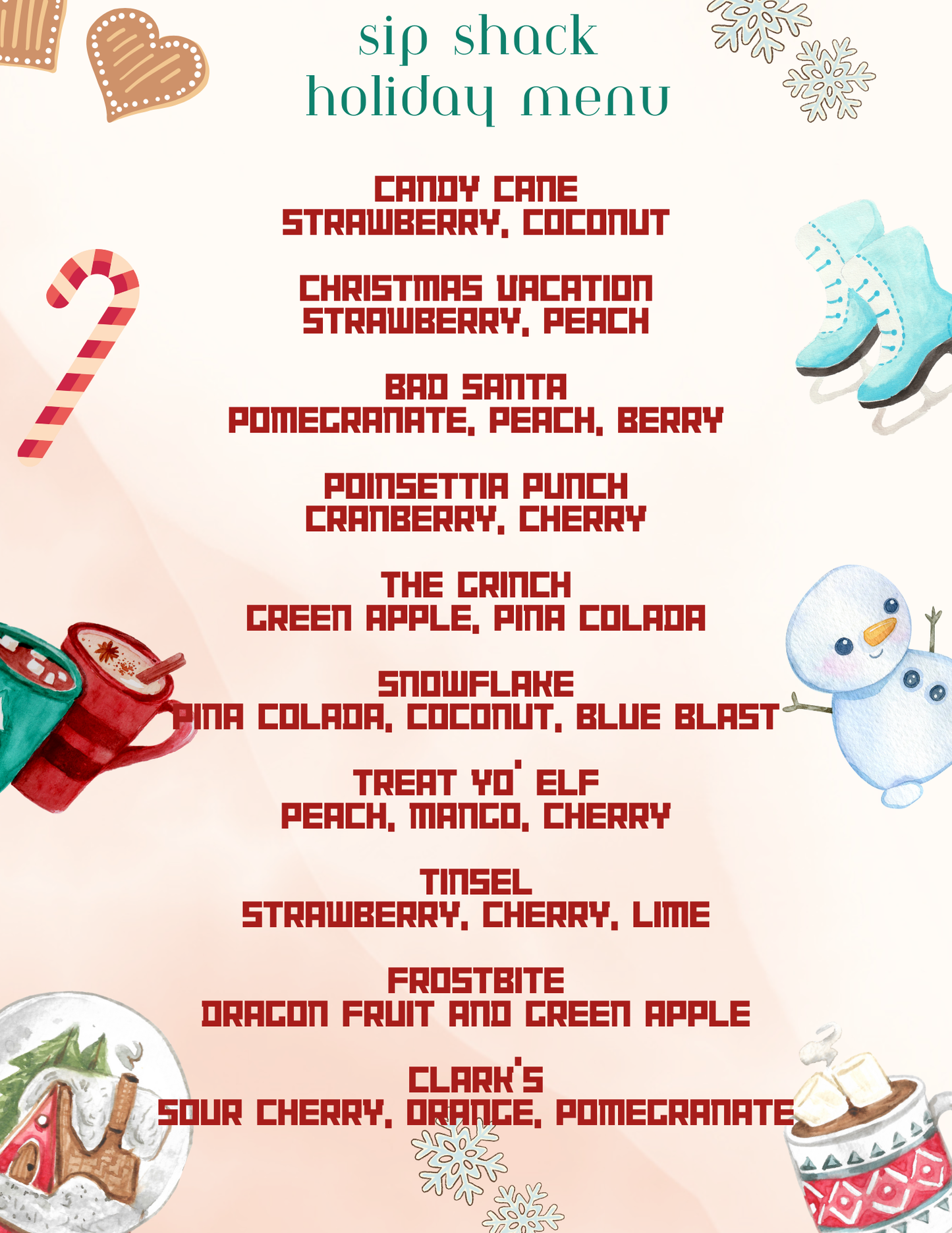 Loaded Tea Winter Menu